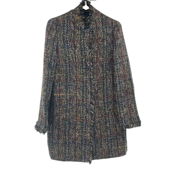 J. McLaughlin Walden Tweed Long Coat Blazer Size XS - Picture 4 of 11